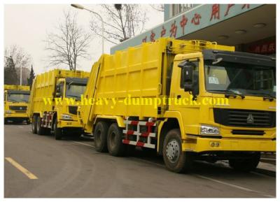 Chine Camion à ordures jaune 14 d'hygiène à 16 CBM 6X4, camion de collecte des déchets à vendre