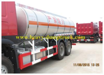 China Fuel Tanker Truck Sinotruk HOWO 6x4 20cubic with stainless steel for sale