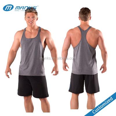 China Mens 95% Cotton And 5% Spandex Anti Shrink Gym Bodybuilding Custom Tank Tops for sale