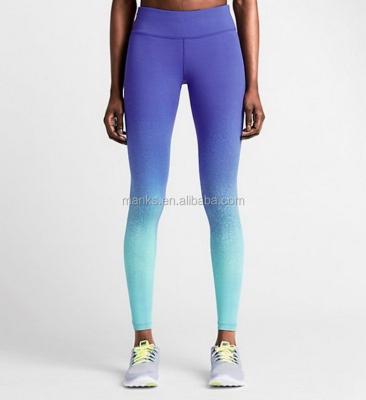 China Women Anti-UV Customized High Waist Stretched Pants Gradient Color Fitness Sports Gaiters for sale