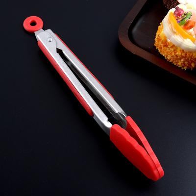 China Multi-Use Stocked Kitchen Tools Tongs Cooking Stainless Steel Heat Resistant Tongs Handle Home BBQ Food Clip Tongs for sale