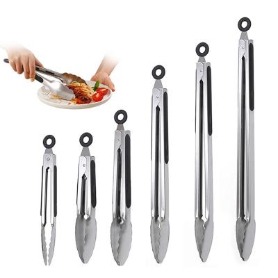 China Hot Selling Stored Accessories Tongs Kitchen Clip Stainless Steel Food Bread Vegetable Steak Meat Clip Cooking Tongs for sale