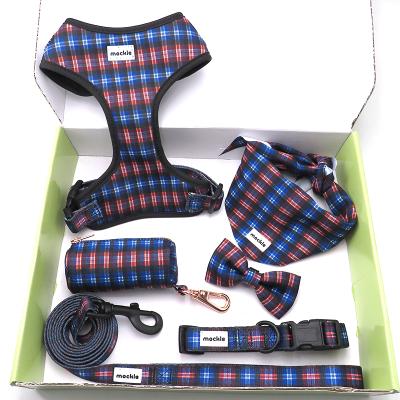 China Personalized Pet Supplies Custom Logo PVC Sublimation Patterns Dog Harness Leash Collar Set For Puppy Cat for sale