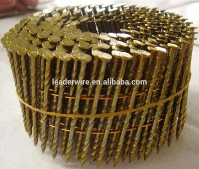 China Steel 15/16 Degree Wire Collated Pneumatic Vane Coil Nails For Air Nail Gun for sale