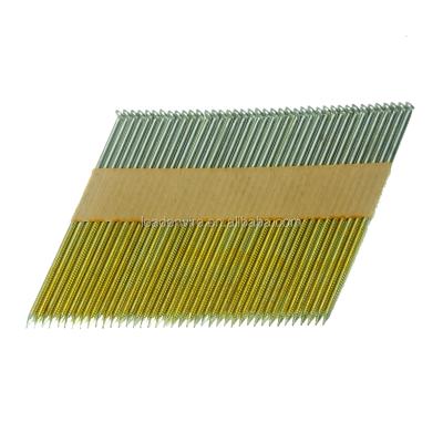 China Building Construction 34 Degree Ring Shank Bright D-Head Paper Strip View Nails for sale