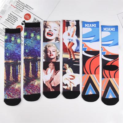 China 360 Antibacterial Colorful Custom Funny 3d Print Antibacterial Digital Art Print Socks for sale