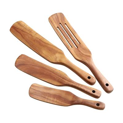 China Sustainable Kitchen Utensils Nonstick Cookware Set Wooden Spurtles Cooking Tools for sale