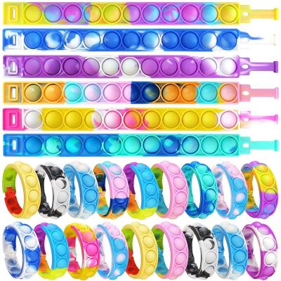 China Popular Portable Push Bubble Silicone Relaxation Sensory Bubbles Toys Wristband Pushing Restless Person Wristband Toy for Kids Age Ten for sale