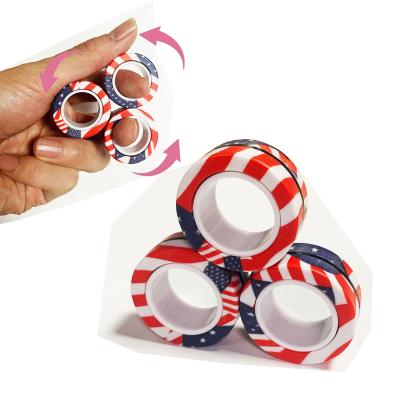 China Stress Relax Finger Rings Toy Decompression Fingertip Magic Gyro Magnetic Stress Spinner Spinner Toys Anxiety Disorder ADHD Toys for sale