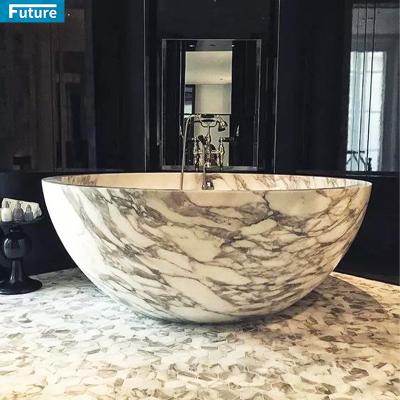 China Modern Hot Selling Natural Marble Bathtub Freestanding Stone Bathtub For Sale for sale