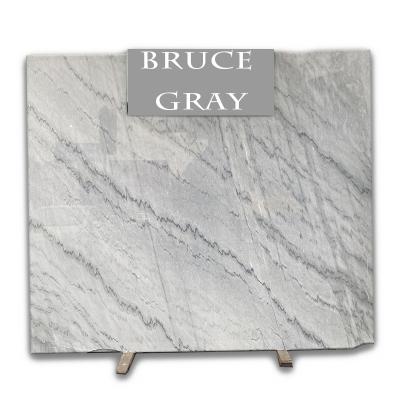 China Breece Modern Gray Marble Natural Stone Slab Floor Tiles Chinese Marble Dining Table Dining Table Set for sale