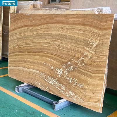 China Modern High Quality Chinese Yellow Wooden Marble Slabs Grain Natural Stone for sale