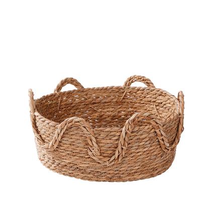 China Hyacinth Laundry Baskets Straw Clothes Viable Natural Baskets of Water for sale