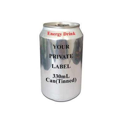 China Low Fat Private Label Carbonated Energy Drink With Taurine In 330ml Can (Tinned) for sale