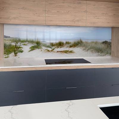 China Custom Court Size Digital Printed 3-6mm Tempered Tempered Glass Kitchen Cladding For Sale for sale