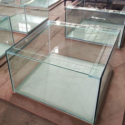 China Viable Custom Super Clean Clear Iron Silicone Glass Aquarium Fish Tank for sale