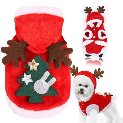 China Man Stocked Cat Pet Clothes Fall Winter Dog Dress New Elk Christmas Warm Party Dress for sale