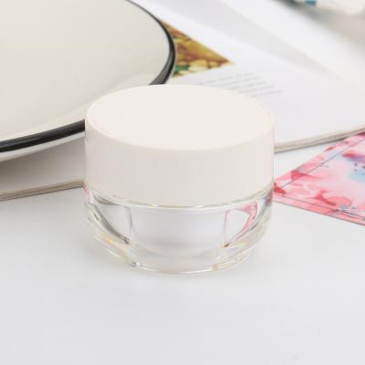 China Factory Direct Sales Acrylic White Cosmetic Jar Face Cream Packaging Cosmetic Round Jars for sale