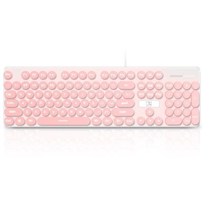 China Cute Mechanical Girl Backlit Heart Backlit Numpad Feel Retro PC Gaming Keyboard PC Gaming Keyboard for sale