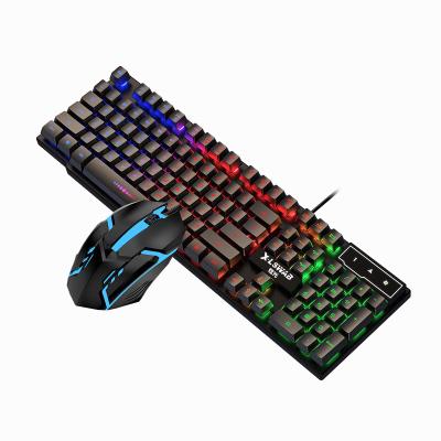 China Real Digital Mechanical Feeling Mouse Keyboard GX30 Keyboard Combos USB Wired Backlit Gamer PC Gaming Membrane Keyboard and Mouse Set Combo for sale