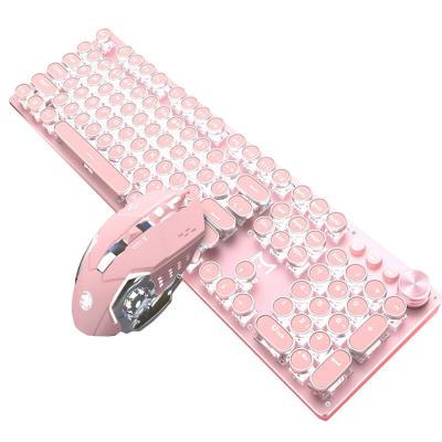 China Wired PUNK Set by Pink PUNK Girl Mechanical Keyboard and Mouse PC Gaming Keyboard and Mouse Set for sale