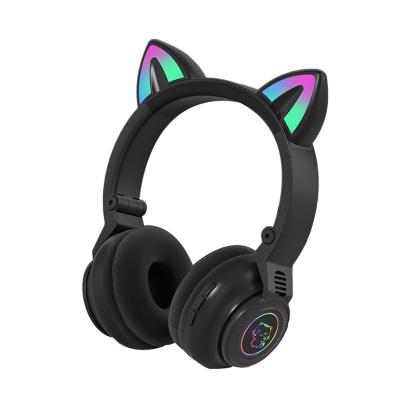 China STN26 Perfect Hot Selling Chargeable Rainbow Foldable Wireless Earbuds Noise Earbuds Headphones For Girls Cat Headphone High Fidelity for sale