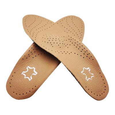 China Wholesale Orthopedic Arch Support Leather Insoles With High Arch Support Leather Insole for sale