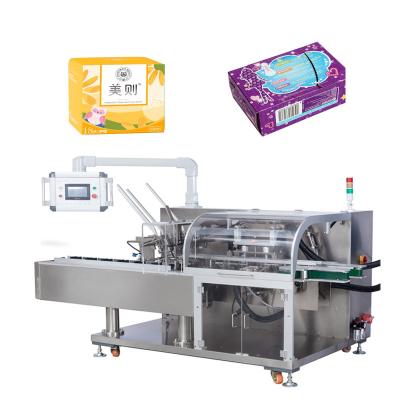 China Food Sanitary Napkin Box Packing Machine Cartonning Machine for sale