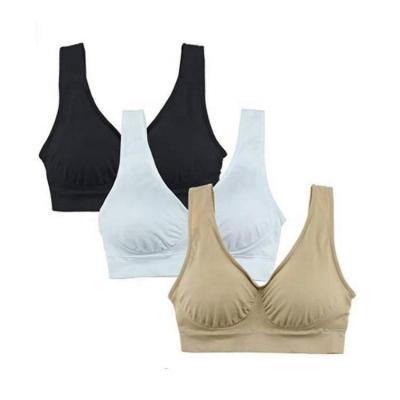 China 3pcs Anti-Static Set Sexy Seamless Vest Sports Underwear Lift Up Sleep Gym Yoga Bra for sale