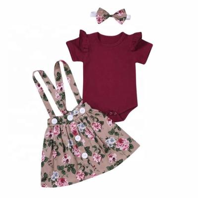 China H Girls QUICK DRY Baby Clothes 3pcs Overalls Fashionable Kids Skirts Kids Clothing for sale