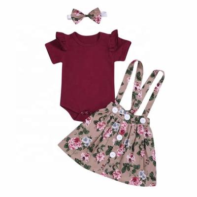 China QUICK DRY Baby Girls Clothes 3pcs Overalls Fashionable Kids Skirts Kids Clothing for sale