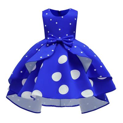 China New Girls Polka Dot Retro Children Princess Skirts Christmas Party Breathable New Year Dress for sale