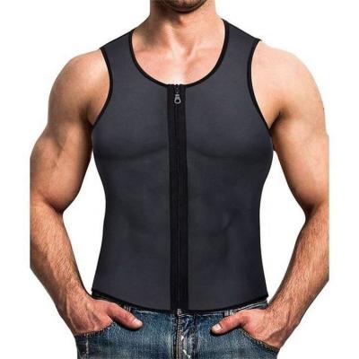 China Hot Selling Antibacterial Men Neoprene Sauna Sweat Suits Zipper Closure Loss Weight Corset Waist Trainer for sale