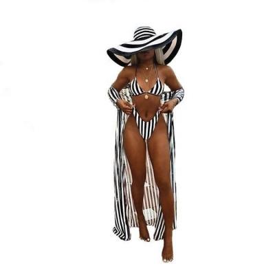 China Summer European American QUICK DRY Swimming Suit Split Lady Girl Beach Printed Three Piece Swimsuit Women for sale