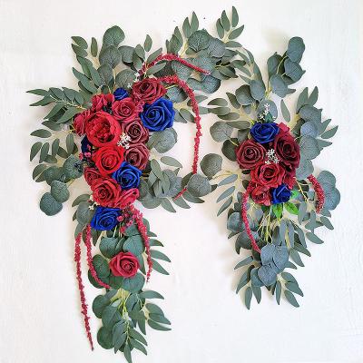 China Wedding.Home.Party.Restaurant.Bar.Hotel Rose flowers wedding wall hanging silk flower arch flower decoration moving background for sale