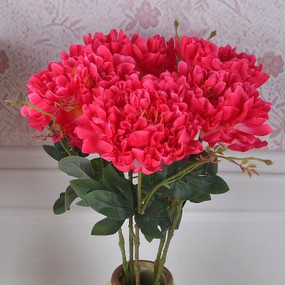 China Wholesale Home.Party.Restaurant.Bar.Hotel.Wedding Vision Home Decoration Wedding Artificial Flower Stem Single Silk Peony For Decoration for sale