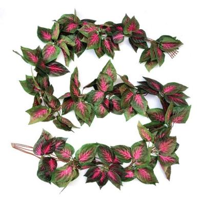 China Wholesale 90 Color Three Dimensional Touch Natural Perilla Leaves Artificial Boston Ivy Artificial Hanging Vines for sale