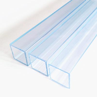 China Eco-friendly Customize Various Profiles PVC Plastic Square Tube Clear OEM Pipe Custom Size Plastic Square Tube for sale