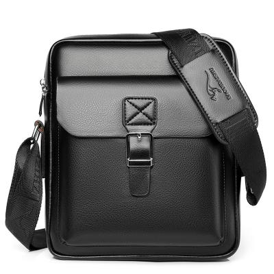 China Wholesale Waterproof PU Messenger Bag Business Crossbody Shoulder Soft Leather Bag Men Large Capacity for sale