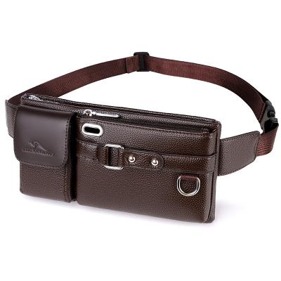 China Water Proof Best Selling Classy Men's Waist Packs Universal PU Leather Chest Bag Fanny Bags for sale