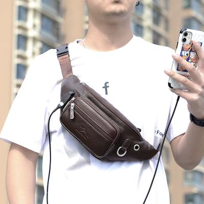 China With Multi-functional USB Waist Bag Leisure Outdoor Sports Chest Bag Leather Multifunctional Bag for sale