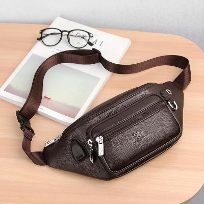 China With USB Special Sale Leather Fanny Pack Waist Bag Sport Travel Increasing Phone Bag Purse Organizer for sale