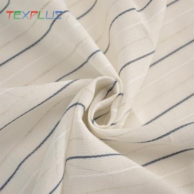 China Curtain For Living Room High Quality Custom Plain Stripe Linen Curtains For Living Room for sale