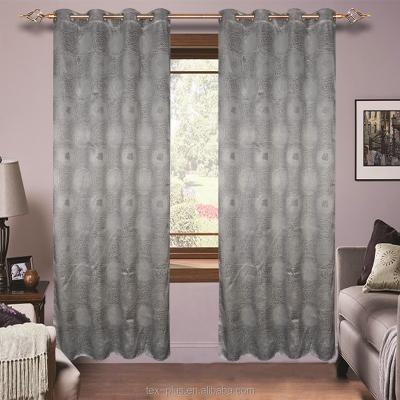 China Wholesale royal silver metallic line gray jacquard circle jacquard design luxury hotel and living room design curtains for sale