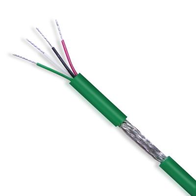 China Sensor Signal Cable Oil Resistance Instrument 4 Core Rvvp Shielding Control Green Cable For Clock System And Weighing Equipment for sale