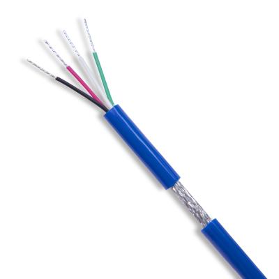 China Sensor Signal Cable Layered Beach Instrument 4 Core awg24 Cable With Blue PVC Protective Sleeve for sale