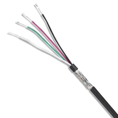 China Flexible Sensor Signal Cable 4 Core Black Oil Resistance Instrument Cable For Clock System, Weighing Equipment for sale