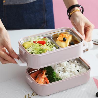 China Excellent Quality Heatable School Lunch Box Cute Stainless Steel Food Box Thermal Tableware Sets Stainless Steel Food Container for sale