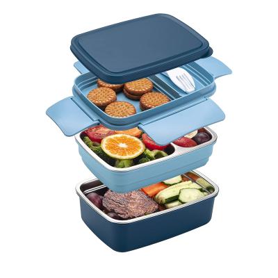 China Creative Insulated Freshness Preservation Microwave Oven Compartments Lunch Box Bento Box for sale