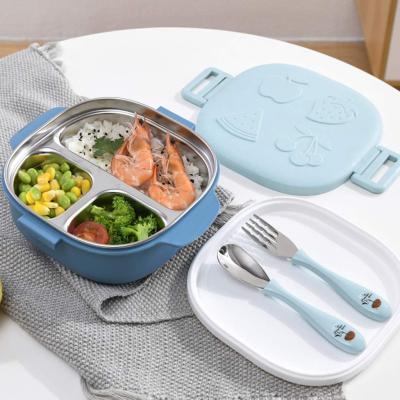 China Freshness Preservation Bento Lunch Box For Kids 400ml Cute Pattern Stainless Steel Liner Food Container for sale